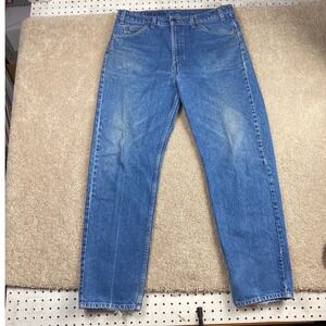 Vintage Orange Tab Levis 505 Regular Fit Straight Jeans W36 L30 Denim 80s 90s